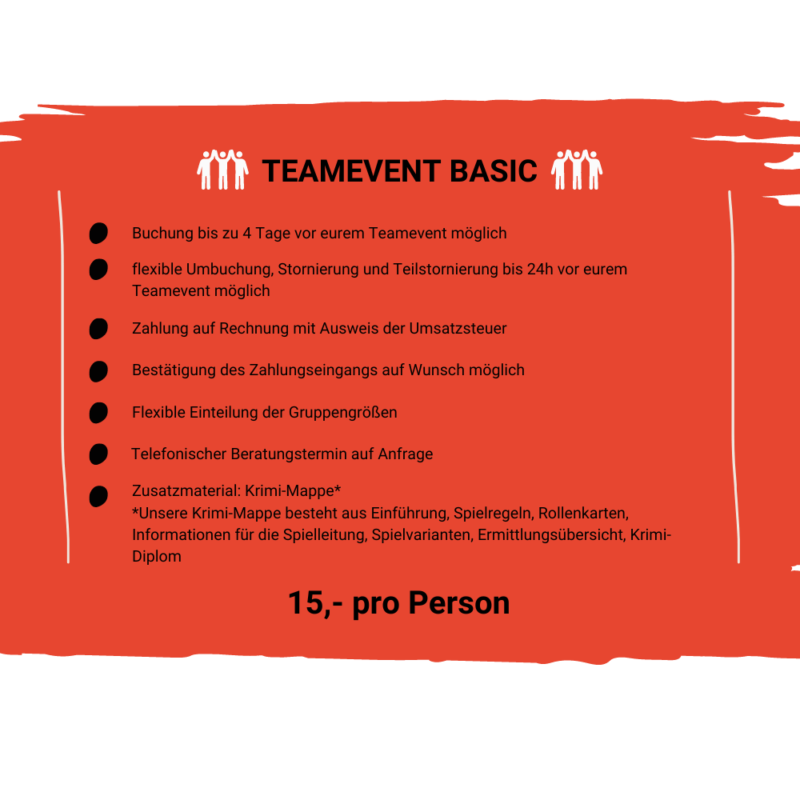 Übersicht Teamevent-Paket-Basic